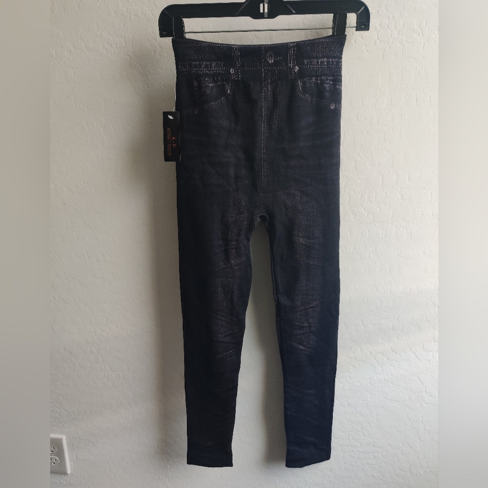 🆕 Attract Power Navy Bluish-black viscose-blend fall warm jeggings (OS) (2/$15)